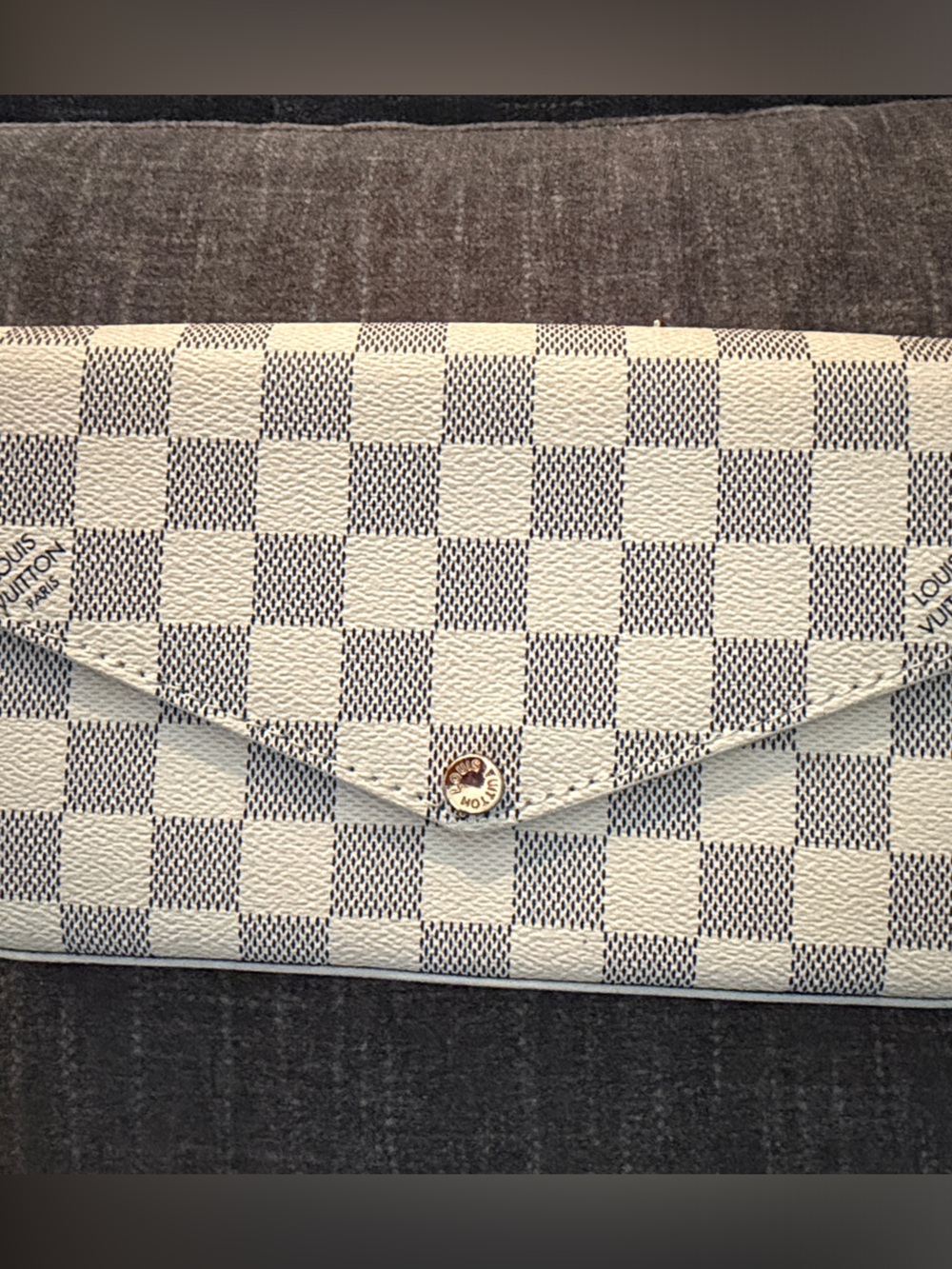 Cute Cream and Gray Checkered Satchel purse
